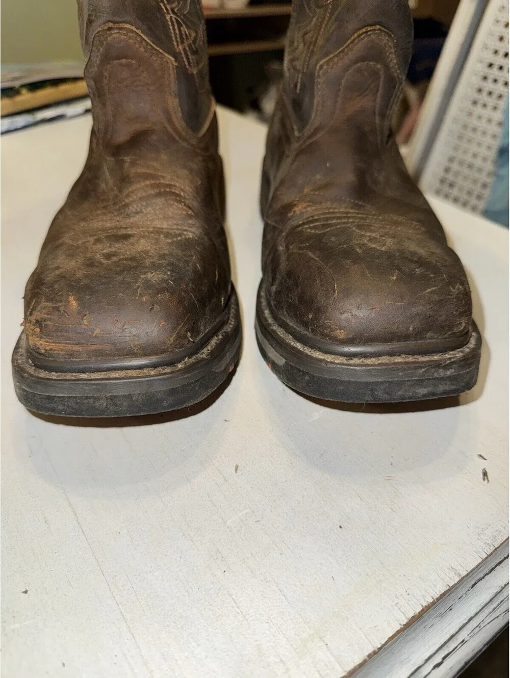 Men’s Size 8 Lincoln Outfitters Square Toe -brown Work Boot Style L9Q85